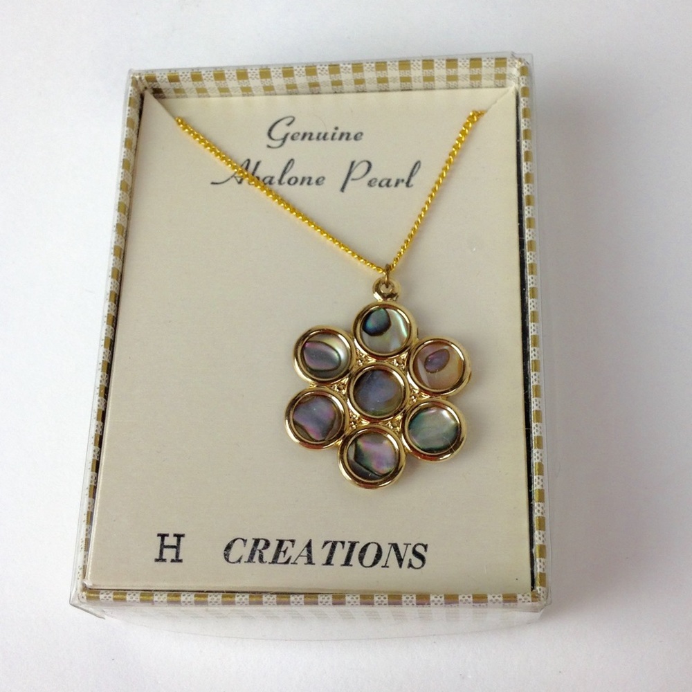 Vintage Hoffman H Creations Abalone Necklace NOS